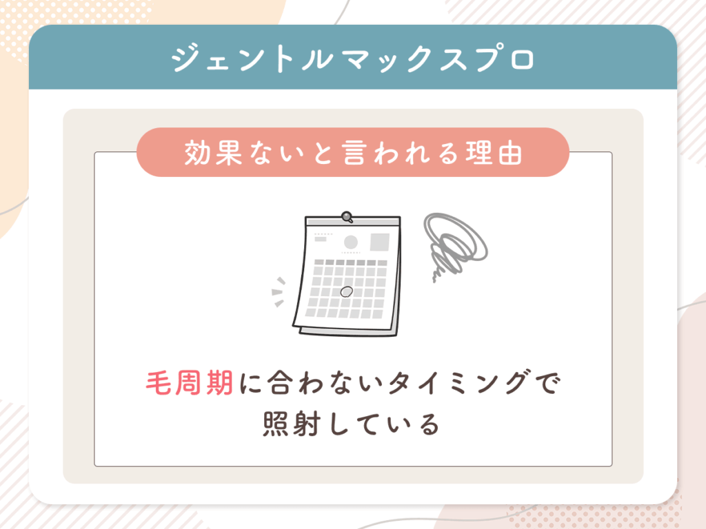 ジェントルマックスプロは効果ないと言われる理由①:毛周期に合わないタイミングで照射している